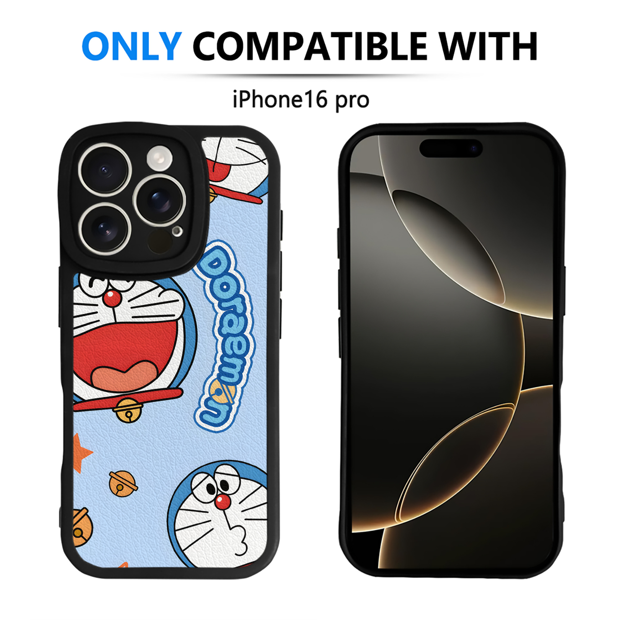 （画像用） ドラえもん Doraemon 【iPhone 16シリーズ対応】シリコンスマホケース（レザー調） 材質：シリコン